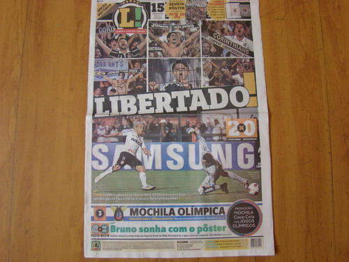 Imagem 1 de 5 de Corinthians Campeão Libertadores 2012 Jornal Lance C/ Poster