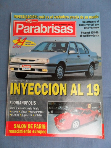 Revista Parabrisas Nº 193 Renault 19 Rt 1.8i Peugeot 405 Gl