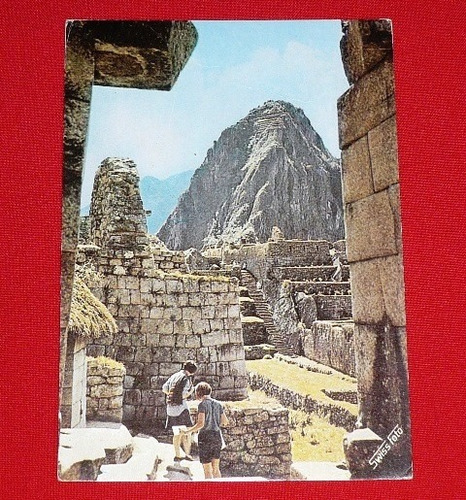 Postal Antigua Machu Picchu Huayna Picchu Swiss Foto 1970