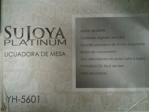 Imagen 4 de 4 de Licuadora Sujoya Digital Vaso Vidrio Nueva