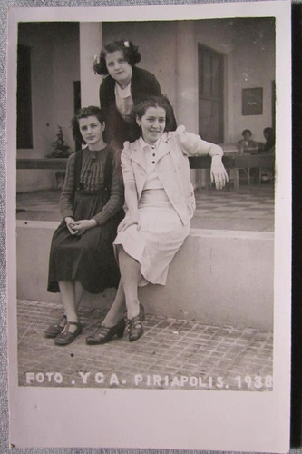 Antigua Fotografia 1938 De Piriapolis 3 Chicas