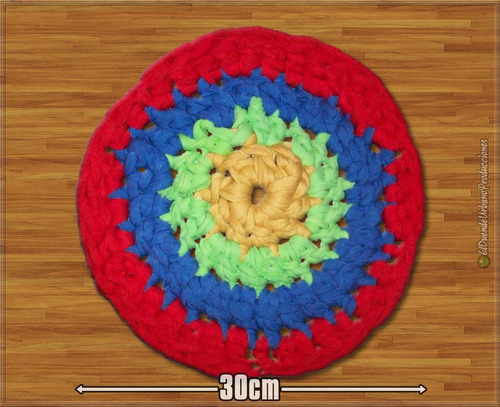 Mini Tapete Redondo | Crochet | Totora | Var. Colors | Nuevo