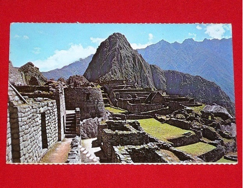 Antigua Postal Machu Picchu Templo Del Sol Y Huayna Picchu