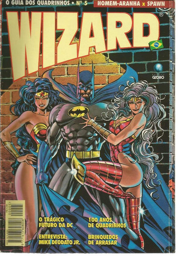 Revista Wizard N° 05 - Em Português - Editora Globo - Formato 18 X 26 - Capa Mole - 1996 - Bonellihq 5 Cx406