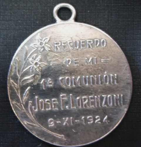 Medalla Religiosa-recuerdo De 1ra.comunión- Año 1924