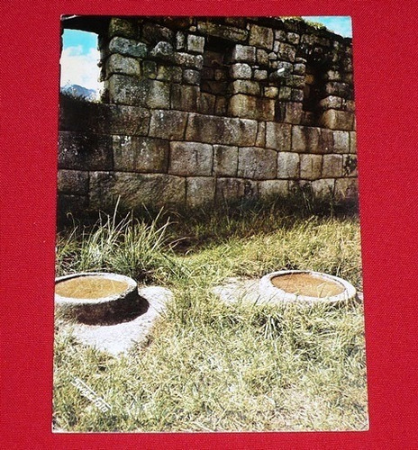 Postal Antigua Machu Picchu Sala De Morteros Swiss Foto 1977