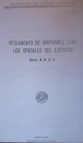 comprar Reglamento Uniformes Ejercito Paraguay 1930 Guerra Del Chaco