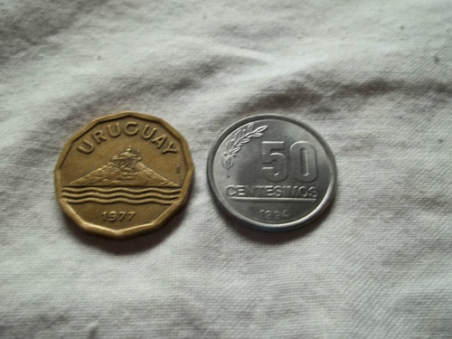 Lote Monedas Uruguay .veinte Cent. 1977 Y 50 Cent.1994 (+ 5)
