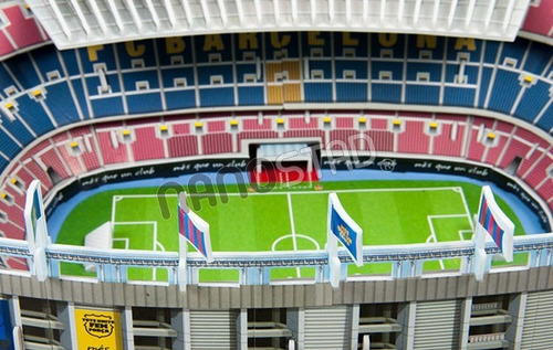 Maqueta Estadio 3d Para Armar Con Luces Cancha Barcelona !!