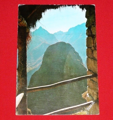 Postal Antigua Machu Picchu Amanecer Ruinas Swiss Foto 1971