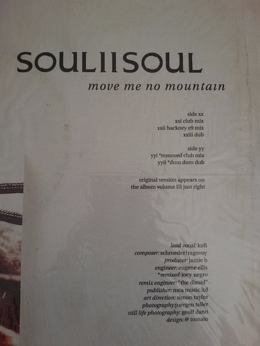 Soul To Soul - Move Me No Mountain - Vinilo Remix Uk (Usado)