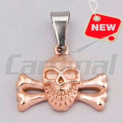 Colgante Calavera Cardinal Acero Rose Listo Para Regalo