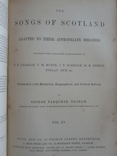 Imagen 4 de 10 de Songs Of Scotland George Farquhar Graham 3 Vol In 1 Ingles