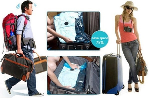 Imagen 4 de 10 de 5 Bolsas Vacio Guardarropa 50x60 +bomba De Viaje City-ventas