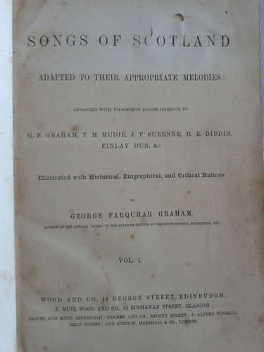 Imagen 2 de 10 de Songs Of Scotland George Farquhar Graham 3 Vol In 1 Ingles