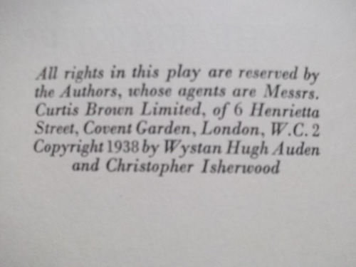 On The Frontier W. H. Auden And C. Isherwood 1a Edición 1938