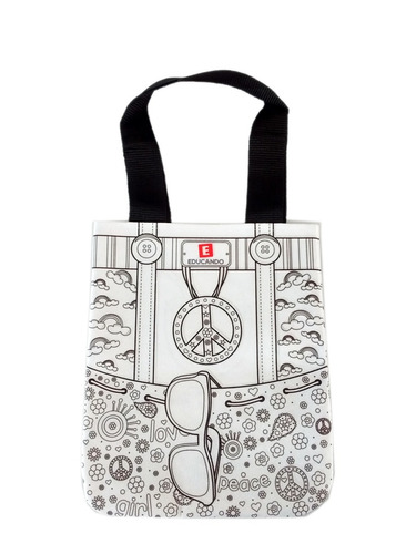 Imagen 2 de 2 de Bolso Para Colorear Cartera Nenas Lavable Educando
