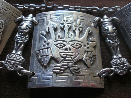 Pulsera De Plata Inca Americana Con Imágenes Prehispanica