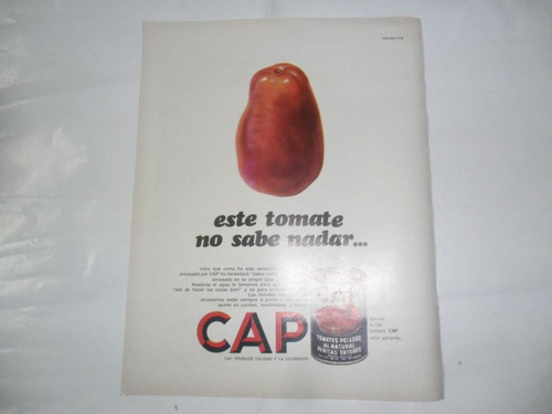Cap Tomates Pelados Peritas Enteros Publicidad 1967