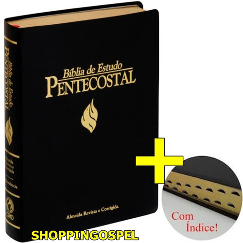 Bíblia De Estudo Pentecostal Grande + Índice Cpad Preta