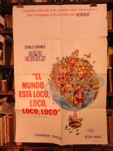 El Mundo Está Loco Loco Loco. Afiche Cine Original. Doble.