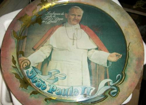 Bandeja De Laton Imagen Del Papa Juan Pablo Ii Origen Brasil