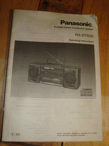 Manual De Minicomponente Panasonic Rx-dt630