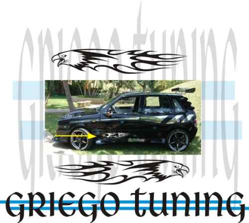 Fiat Uno Bajo Puerta Adhesivos 55x10 Son 2 Unidades