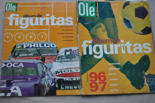 Lote 2 Album Figuritas Ole Futbol 96 97 + Automovilismo