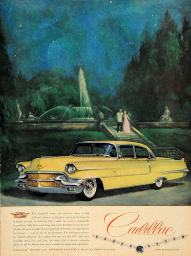 Lienzo Canvas Arte Anuncio Automóvil Cadillac 1956 70x50