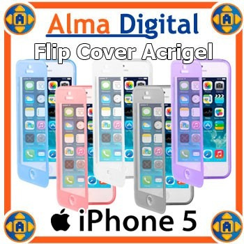 Flip Cover Gel iPhone 5 5s Estuche Forro Protector Goma