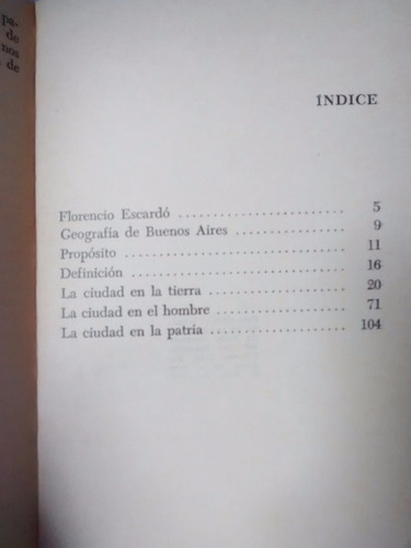 Imagen 3 de 6 de Geografia De Buenos Aires Escardo 1º Ed Autografiado Eudeba