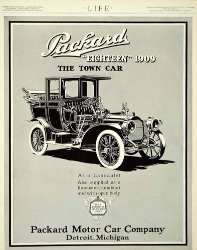 Lienzo Canvas Poster Anuncio Automovil Packard 1908 80x50