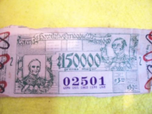 Billete De Loteria- Hosp. De Caridad De Montevideo-1960