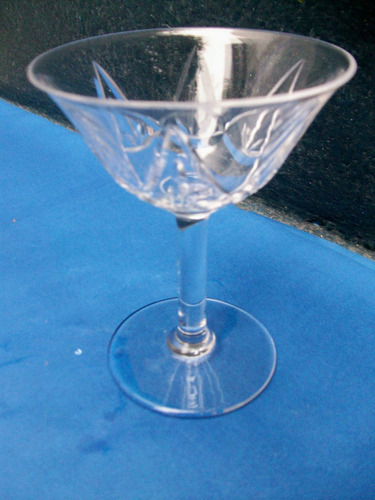 Antigua Copa De Martini Cristal Tallado  Ideal Coleccionista