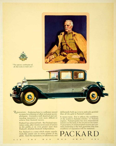 Lienzo Canvas Poster Anuncio Automóvil Packard 1927 70x50