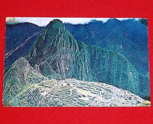 Postal Antigua Machu Picchu Perú Plastichrome Julio Corbacho