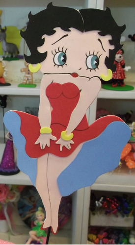 Adorno Pinche Torta - Betty Boop - Goma Eva 26 Cm X 14 Cm