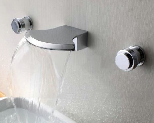 Llave Grifo Lavabo Pared Cascada Baño Muro Dos Llaves E11 | Mercado Libre