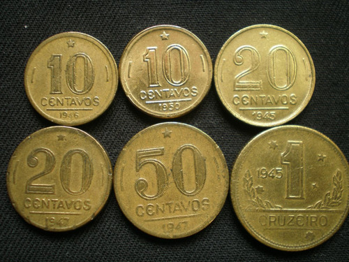 Brasil Monedas 10 20 50 Centavos Año 1945 1947 1950 1955 C/u