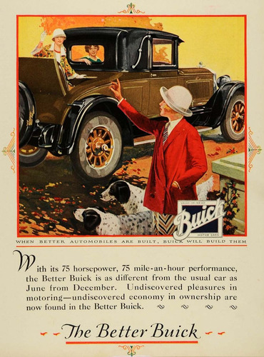 Lienzo Canvas Publicidad Anuncio Automóvil Buick 1925 80x50