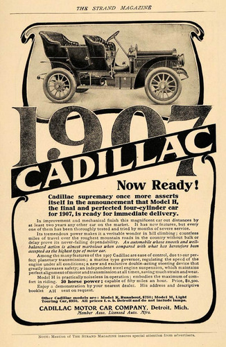 Lienzo Canvas Arte Anuncio Automóvil Cadillac 1907 80x50