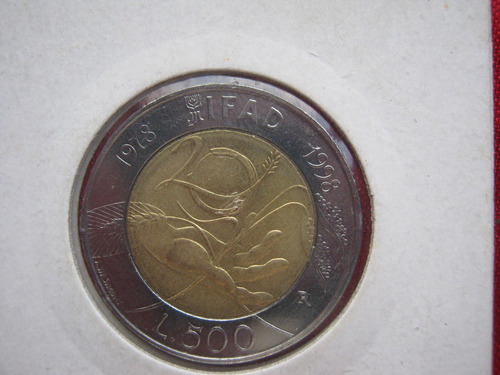 Italia 500 Liras 1998 Fao Bimetalica