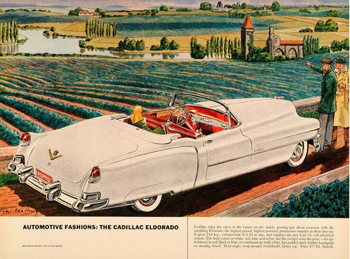 Lienzo Canvas Arte Anuncio Auto Cadillac 1954 Poster 80x50