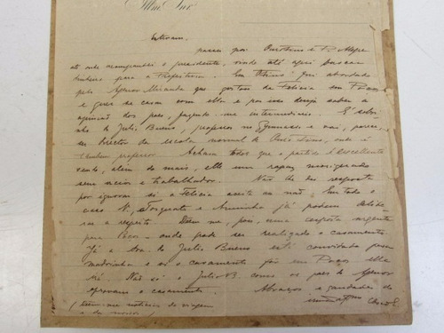 Antiga Carta Manuscrita - Papel Do Grande Hotel São Paulo