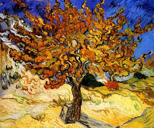 Amoreira Pomar Árvore Fruta Amora Pintor Van Gogh Tela Repro