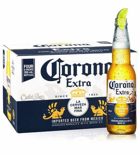 Combo - Cerveja Corona Extra - Caixa 24 Unidades 355ml.