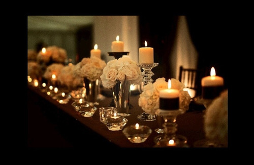 Imagen 2 de 4 de Cirio Vela Para Centro De Mesa Bodas Y Eventos Paq 3 Pzas