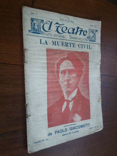 La Muerte Civil - Drama En 4 Actos - Paolo Giacometti