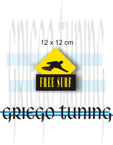Tun Adhesivo Auto/mot  Free Surf  12 X 12 Cm Negro Y Amarill